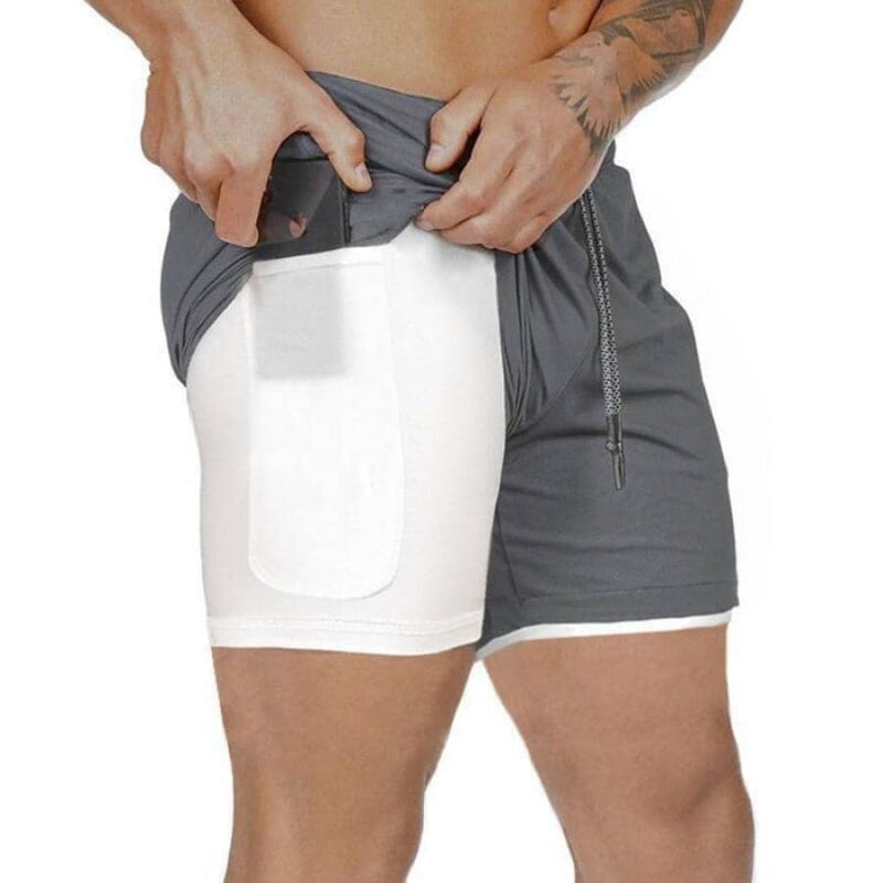 Shorts Para Treino 2 em 1 Esporte Air Effect 673 Direct Ofertas Cinza Escuro M 